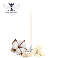 Изображение  Свеча маканая из пчелиного воска белая 18 см, 1 шт, Количество в упаковке (шт): 1