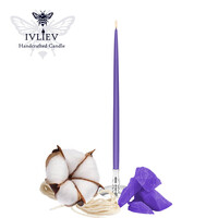 Изображение  Свеча маканая из пчелиного воска фиолетовая 18 см, 1 шт, Количество в упаковке (шт): 1