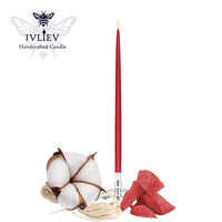 Изображение  Свеча маканая из пчелиного воска красная 18 см, 1 шт, Количество в упаковке (шт): 1