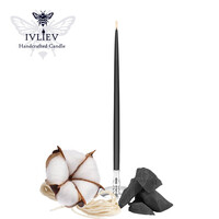 Изображение  Свеча маканая из пчелиного воска черная 18 см, 1 шт, Количество в упаковке (шт): 1