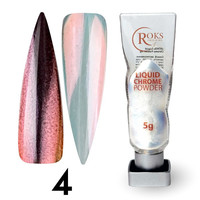 Зображення  Рідка втірка для нігтів Roks Liquid Chrome Powder №4, 5 г, Об'єм (мл, г): 5, Колір: 04