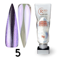 Зображення  Рідка втірка для нігтів Roks Liquid Chrome Powder №5, 5 г, Об'єм (мл, г): 5, Колір: 05