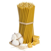 Зображення  Свічка церковна із бджолиного воску №140 діаметр 5 мм, 16 см, 100шт, Кількість в упаковці (шт): 100