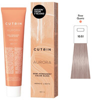 Изображение  Полуперманентная краска для волос Cutrin Aurora Nordic Lights 10.51 Rose Quartz (розовый кварц), 60 мл, Объем (мл, г): 60, Цвет: 10.51