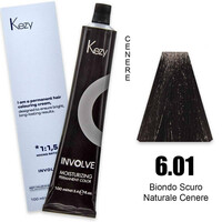 Зображення  Крем-фарба для волосся Kezy Involve Color 6.01 Ash Natural Dark Blond (темний блонд натуральний попелястий), 100 мл, Об'єм (мл, г): 100, Колір: 6.01