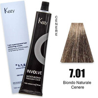 Зображення  Крем-фарба для волосся Kezy Involve Color 7.01 Ash Natural Blond (натуральний прохолодний блонд), 100 мл, Об'єм (мл, г): 100, Колір: 7.01