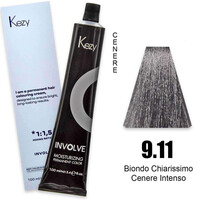 Зображення  Крем-фарба для волосся Kezy Involve Color 9.11 Intense Ash Very Light Blond (дуже світлий блонд інтенсивний попелястий), 100 мл, Об'єм (мл, г): 100, Колір: 9.11