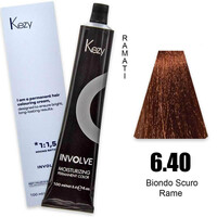 Зображення  Крем-фарба для волосся Kezy Involve Color 6.40 Copper Dark Blond (темний блонд мідний), 100 мл, Об'єм (мл, г): 100, Колір: 6.40