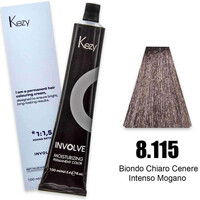 Зображення  Крем-фарба для волосся Kezy Involve Color 8.115 Mahogany Intense Ash Light Blond (світлий блонд інтенсивний попелястий махагон), 100 мл, Об'єм (мл, г): 100, Колір: 8.115