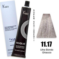 Зображення  Крем-фарба для волосся Kezy Involve Color 11.17 Icy Ultra Blond (супер блонд фіолетовий попелястий), 100 мл, Об'єм (мл, г): 100, Колір: 11.17