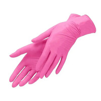 Зображення  Рукавички нітрилові нестерильні рожеві неопудрені, 100 шт, M