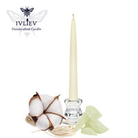 Изображение  Свеча маканая №3 из пчелиного воска белая 18 см диаметр 2 см, 1 шт