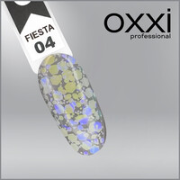 Изображение  Глиттерный гель для декора ногтей Oxxi Professional Fiesta Glitter Gel №04, 5 г, Объем (мл, г): 5, Цвет: 04