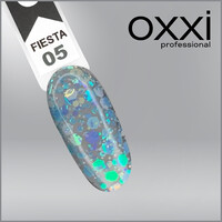 Изображение  Глиттерный гель для декора ногтей Oxxi Professional Fiesta Glitter Gel №05, 5 г, Объем (мл, г): 5, Цвет: 05