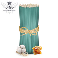 Зображення  Свічка макана із бджолиного воску блакитна 18 см, 100 шт, Кількість в упаковці (шт): 100