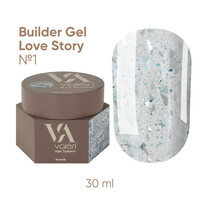 Зображення  Гель для нігтів з блискітками Valeri Builder Gel Love Story №01, 30 мл, Об'єм (мл, г): 30, Колір: 01