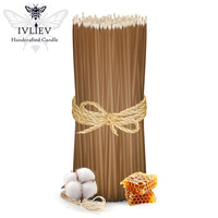 Зображення  Свічка макана із бджолиного воску коричнева 25 см, 100 шт, Кількість в упаковці (шт): 100