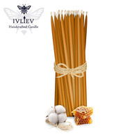 Зображення  Свічка макана із бджолиного воску помаранчева 25 см, 10 шт, Кількість в упаковці (шт): 10