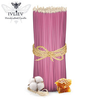 Зображення  Свічка макана із бджолиного воску рожева 18 см, 350 шт, Кількість в упаковці (шт): 350