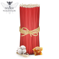 Зображення  Свічка макана із бджолиного воску червона 25 см, 350 шт, Кількість в упаковці (шт): 350