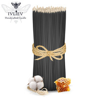 Зображення  Свічка макана із бджолиного воску чорна 25 см, 350 шт, Кількість в упаковці (шт): 350