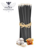 Зображення  Свічка макана із бджолиного воску чорна 18 см, 10 шт, Кількість в упаковці (шт): 10