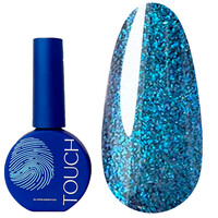 Изображение  Топ без липкого слоя Touch Top Mirror 02 прозрачный с синими блестками, 13 мл, Объем (мл, г): 13, Цвет: 02