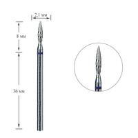 Зображення  Фреза алмазна Touch 021 H0210SD-М торнадо полум'я гостре синє 2.1/8 мм