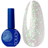 Изображение  Топ без липкого слоя Touch Top Rainbow 01 прозрачный с зелеными хлопьями, 13 мл, Объем (мл, г): 13, Цвет: 01