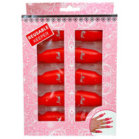 Зображення  Набір багаторазових пластикових ковпачків - кліпс для зняття гель лаку, 10шт./уп. Червоний