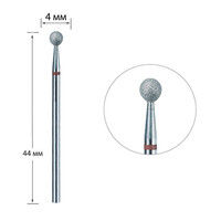 Зображення  Фреза алмазна Touch D040D-F сфера червона 4.0 мм