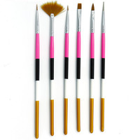 Зображення  Набір пензликів для малювання на нігтях Global Fashion 6 шт