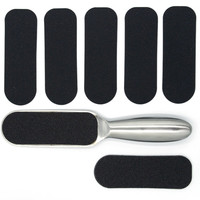 Зображення  Терка для педикюру Lilly Beauty металева з комплектом абразивів