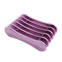 Зображення  Пластикова підставка (тримач) під китиці Хром (дзеркальна) на 5 секцій Фіолетовий