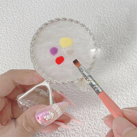 Зображення  Палітра-кільце на палець для змішування фарб / підставка під кисті, діамант Срібло