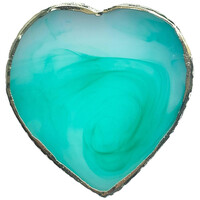 Зображення  Палітра у формі серця для змішування фарб, гелів, гель лаків та інших матеріалів (8,5х9см.), 385 Бірюзовий