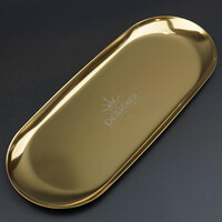 Зображення  Лоток металевий плоский (розмір - 30х12,4см.) Дизайнер для зберігання інструментів та декору - L Gold