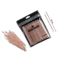 Изображение  Многоразовые пластиковые (апельсиновые) палочки Дизайнер для кутикулы, 10 см., 100 шт./уп. Красный