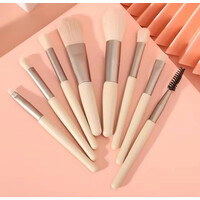 Зображення  Набір макіяжу пензля (8шт. набір) з чохлом для зберігання Молочний #3