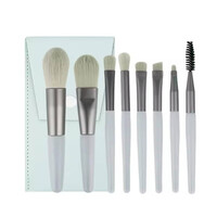 Зображення  Набір макіяжу пензля (8шт. набір) з чохлом для зберігання Зелений #2