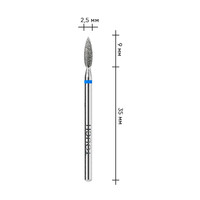 Зображення  Фреза алмазна Touch 025 H02509D-M полум'я гостре синє 2.5/9 мм