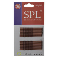 Зображення  Невидимки для волосся фрезерні SPL 3021-0060, коричневі (6 см/24 шт)