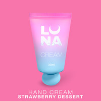 Зображення  Крем для рук ламелярний зволожуючий з ароматом полуниці з вершками LUNAMoon Hand Cream Strawberry Dessert, 30 мл, Аромат: Strawberry, Об'єм (мл, г): 30