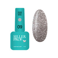 Изображение  База для гель-лака с шиммером Siller Shine Light Base №09, 15 мл, Объем (мл, г): 15, Цвет: 09