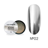 Зображення  Втирка для дизайну нігтів Adore Professional Glaze Powder №02, 0.5 г, Об'єм (мл, г): 0.5, Колір: 02