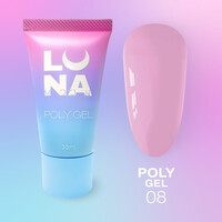 Зображення  Полігель для нарощування нігтів LUNAMoon Poly Gel №8, 30 мл, Об'єм (мл, г): 30, Колір: 08