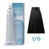 Зображення  Крем-фарба для волосся без аміаку Inebrya Bionic Color 1/0 чорний, 100 мл, Об'єм (мл, г): 100, Колір: 1/0