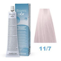 Зображення  Крем-фарба для волосся без аміаку Inebrya Bionic Color 11/7 супер платиновий блондин перловий, 100 мл, Об'єм (мл, г): 100, Колір: 11/7