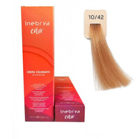 Изображение  Крем-краска для волос с аммиаком Inebrya Color 10/42 светлый платиновый коньячный блондин 100 мл, Объем (мл, г): 100, Цвет: 10/42