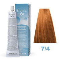 Изображение  Крем-краска для волос без аммиака Inebrya Bionic Color 7/4 медный светлый блондин, 100 мл, Объем (мл, г): 100, Цвет: 7/4